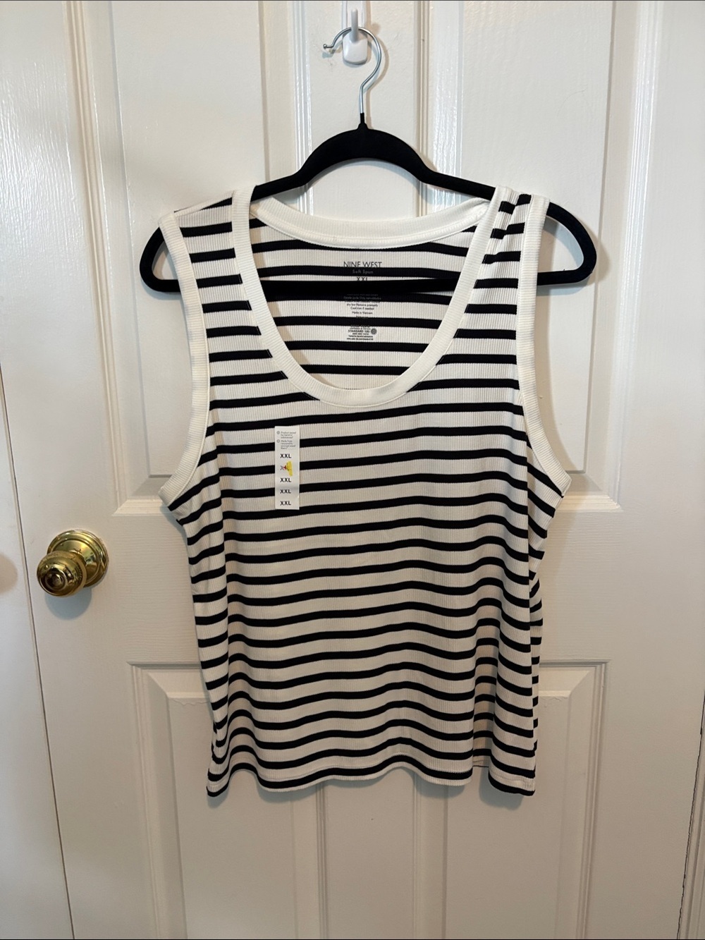 Nine West Black and White Striped Tank Top